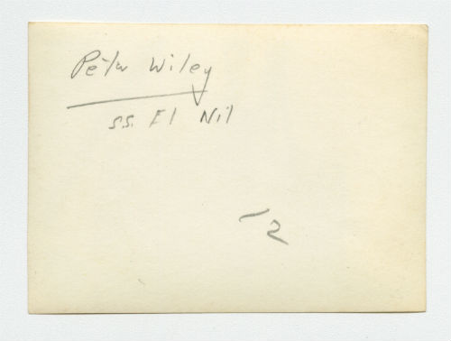 Peter Wiley on the SS El Nil. Verso