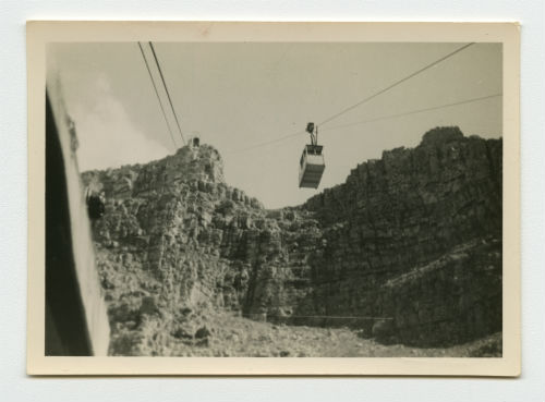 Aerial tram on Table Mountain in Cape Town, South Africa. Recto