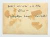 Mail arrives in the Blue. Verso