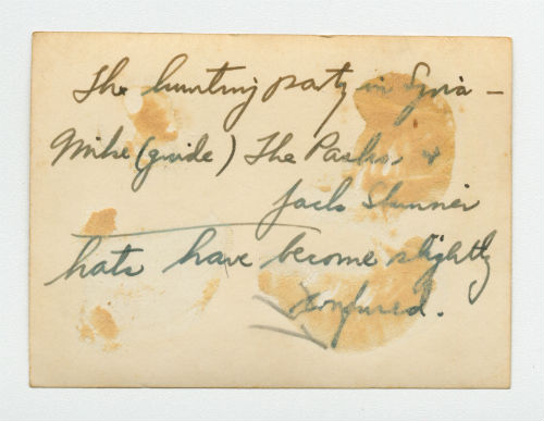Bird hunting trip in Syria (hats have become slightly confused). Verso 1