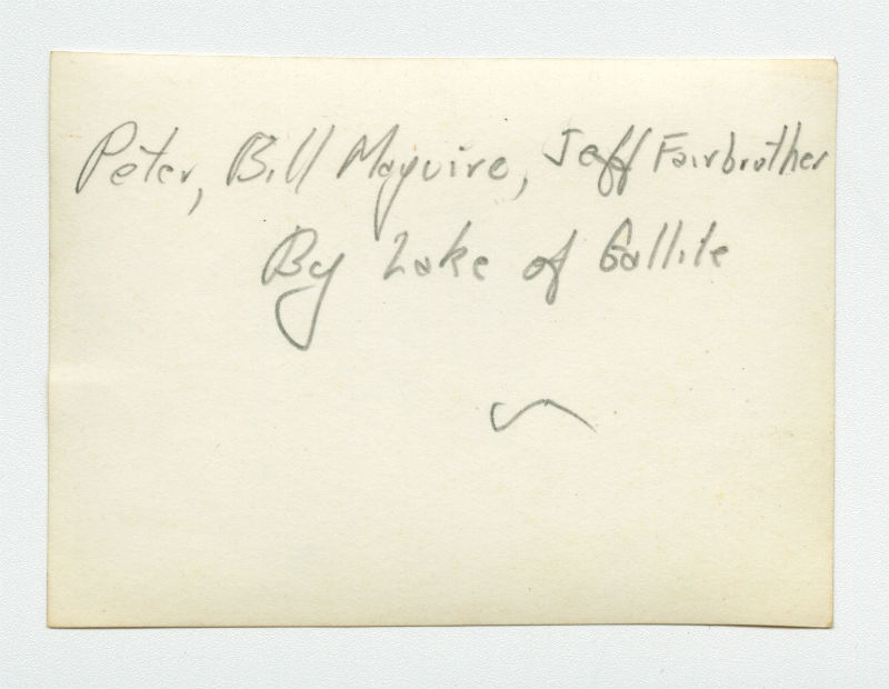 Palestine (Peter Wiley, William "Bill" McGuire and Jeff Fairbrother). Verso