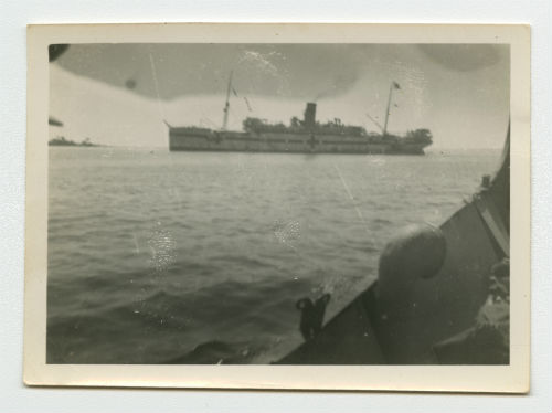 Hospital ship off the coast of Tobruk, Libya. Recto