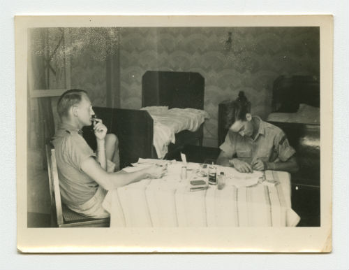 James "Jim" Crudgington and Evan Thomas in Alexandria, Egypt. Recto
