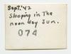 Arthur Howe, Jr. sleeping in the noon day sun. Verso