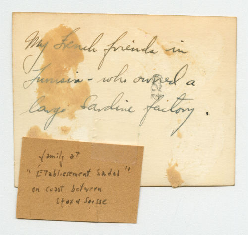 Arthur Howe Jr.'s French friends in Tunisia. Verso