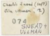 Charles "Charlie" Snead and James "Jim" Ullman. Verso
