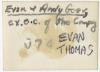 Evan Thomas and Andrew "Andy" Geer, ex Officer Commanding of the Company. Verso
