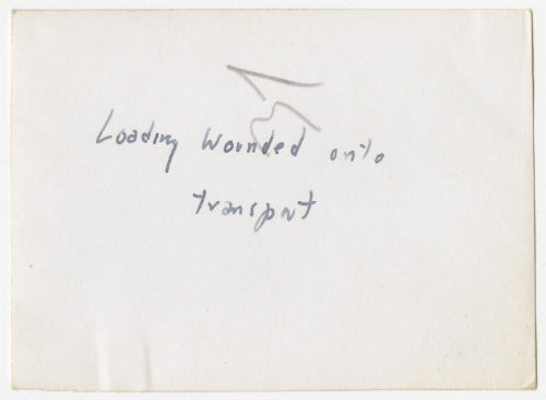 Loading the wounded onto a ship. Verso