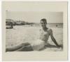 Trumbull Barton on a beach. Recto