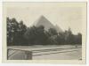 View of the Pyramids from near the Mena House Hotel in Giza, Egypt. Recto