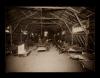 Men sitting in the barracks at 21 rue Raynouard