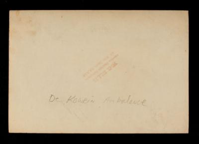 American Field Service ambulance 1082. Verso.